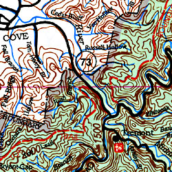 Great Smoky Mountains National Park, Road and Recreation Map, Tennessee, America.