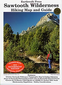 Sawtooth Wilderness, Road and Topographic Recreation Map, Idaho, America.