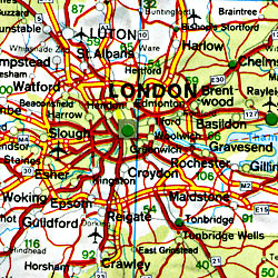 a. Western Europe Road and Shaded Relief Tourist Map.