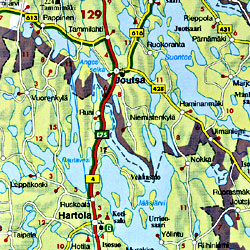 Finland Road and Shaded Relief Tourist Map.