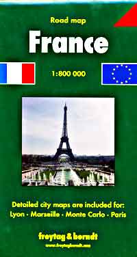 Freytag-Berndt Road Map of France, Travel, Tourist, Detailed.