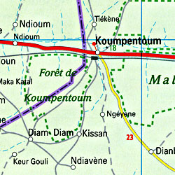 The Gambia Road and Tourist Map.