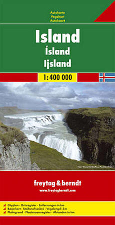 Iceland Road and Shaded Relief Tourist Map.