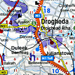 Ireland Road and Shaded Relief Tourist Map.