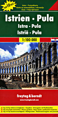 Istria Peninsula, Road and Tourist Map, Croatia.