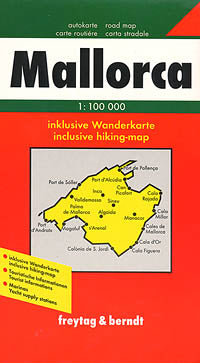 Mallorca Island, Road and Tourist Map, Balearic Isles, Spain.