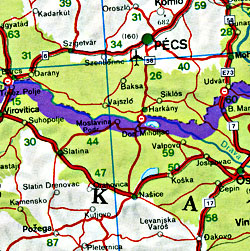 e. Mediterranean Road and Shaded Relief Map.