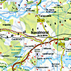 Portugal Road and Shaded Relief Tourist Map.