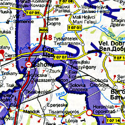 Slovak Republic, Road and Shaded Relief Tourist Map.