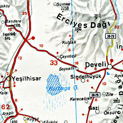 Turkey and Western Turkey, Road and Shaded Relief Tourist Map.