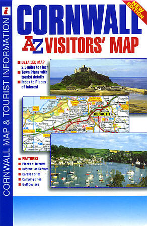 Cornwall Visitors Map, England, United Kingdom.