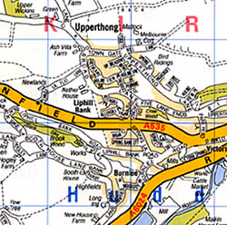 Huddersfield, Street ATLAS, England, United Kingdom.