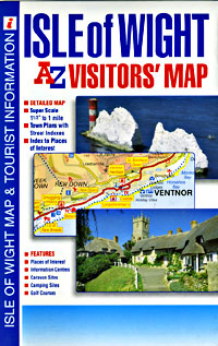 Isle Of Wight "Visitors" Road and Tourist Map.