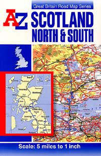 Scotland, Road and Shaded Relief Tourist Map.