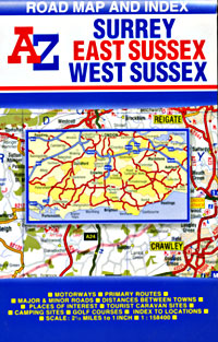 Surrey and Sussex Road and Tourist Map.