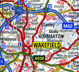 Yorkshire and Humberside Road and Tourist Map.