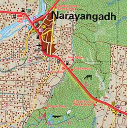 Chitawan, Road and Tourist Map.