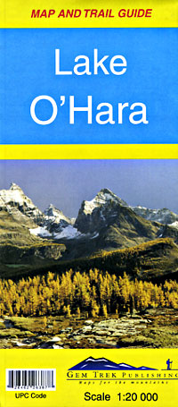 Lake O'Hara Road and Topographic Tourist Map, British Columbia and Alberta, Canada.