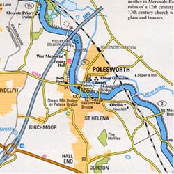 Coventry & Ashby Canals Map, Great Britain.