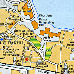 Oman Road and Tourist Map.