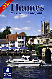 Thames, the river and the path Map, Great Britain.