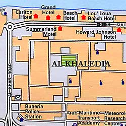 United Arab Emirates, Road and Physical Tourist Map.