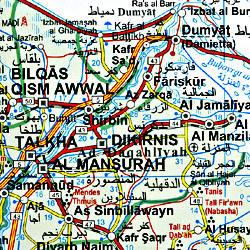 Egypt Road and Physical Tourist Map.