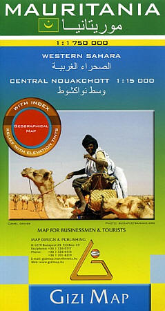 Mauritania Road and Physical Tourist Map.