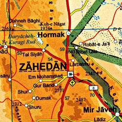 The Silk Road Countries Road and Physical Tourist Map.