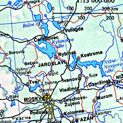 Ukraine and Moldova, Road and Physical Tourist Map.