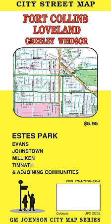 Ft. Collins & Loveland city map, Colorado, America.