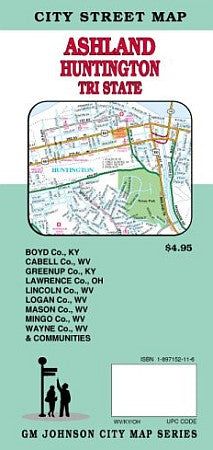 Huntington State Street Map, Kentucky, America.