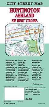 Huntington State Street Map, Kentucky, America.