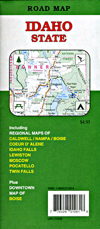 Idaho Road and Tourist Map, America.