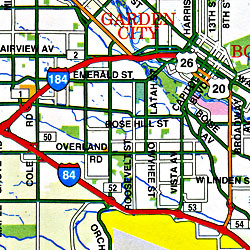 Idaho Road and Tourist Map, America.