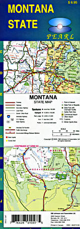 Montana Pearl Road and Tourist Map, America.