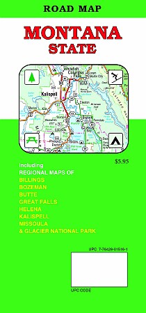 Montana Road and Tourist Map, America.