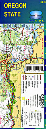 Oregon Pearl Road and Tourist Map, America.