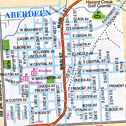 South East Idaho Cities and Counties Street Map, Idaho, America.