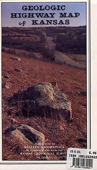 Kansas Geologic Road and Highway Map, America.