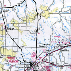 Montana, EAST, Road and Recreation Map, America.