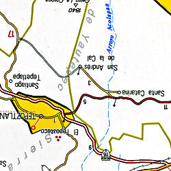 Morelos State, Road and Tourist Map, Mexico.