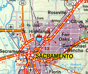 California Road and Shaded Relief Tourist Map, America.