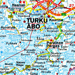 Finland Road and Shaded Relief Tourist Map.