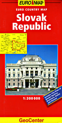 Slovak Republic, Road and Shaded Relief Tourist Map.