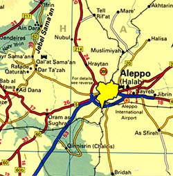 Syria, Road and Physical Tourist Map.