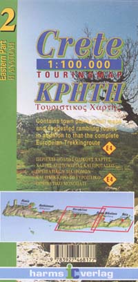 EASTERN Crete Road and Topographic Hiking and Tourist Map.