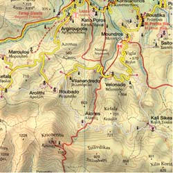 WESTERN Crete Road and Topographic Hiking and Tourist Map.