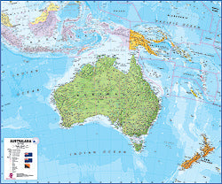 Australasia Political WALL Map.