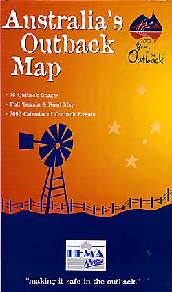 Australia Outback Full Terrain Tourist Road Map.